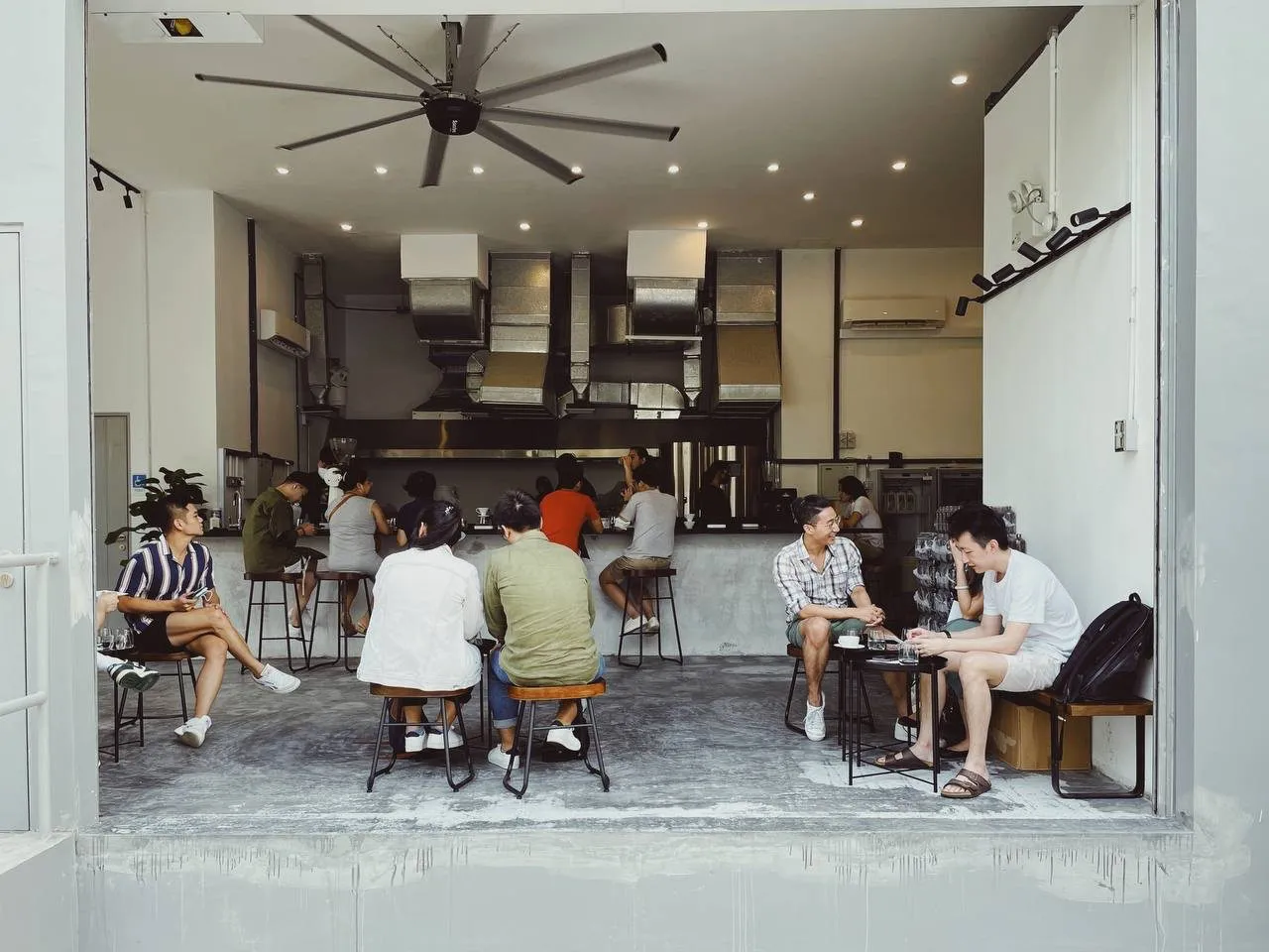 Customers inside the Parallel café