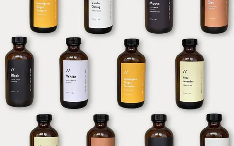 Rows of Parallel cold brew bottles in different flavours